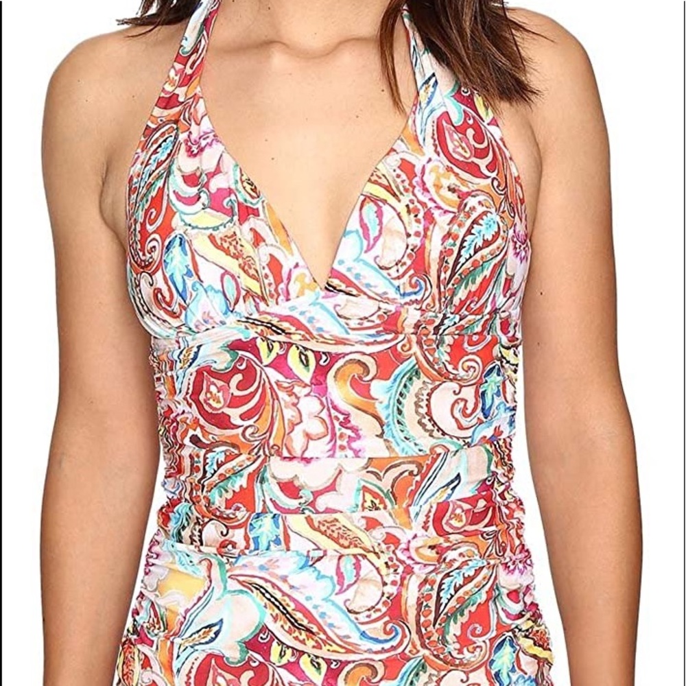 Ralph Lauren Sunrise Paisley Halter Tankini Top